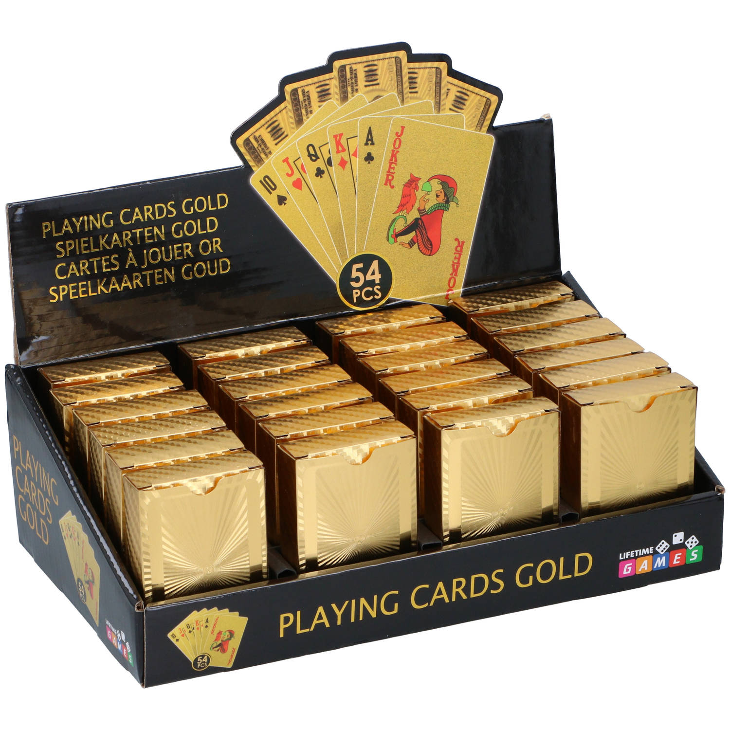 patroon Uitvoeren venster 2x Pakjes gouden speelkaarten 54 stuks van geplastificeerd karton -  Kaartspel | Blokker