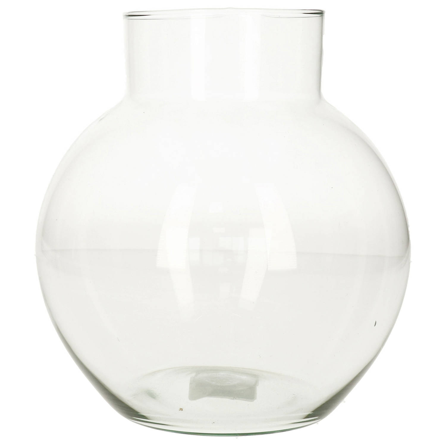 Transparante-bruine Ronde Vissenkom Vaas-vazen Van Glas 20 X 19 Cm Vazen