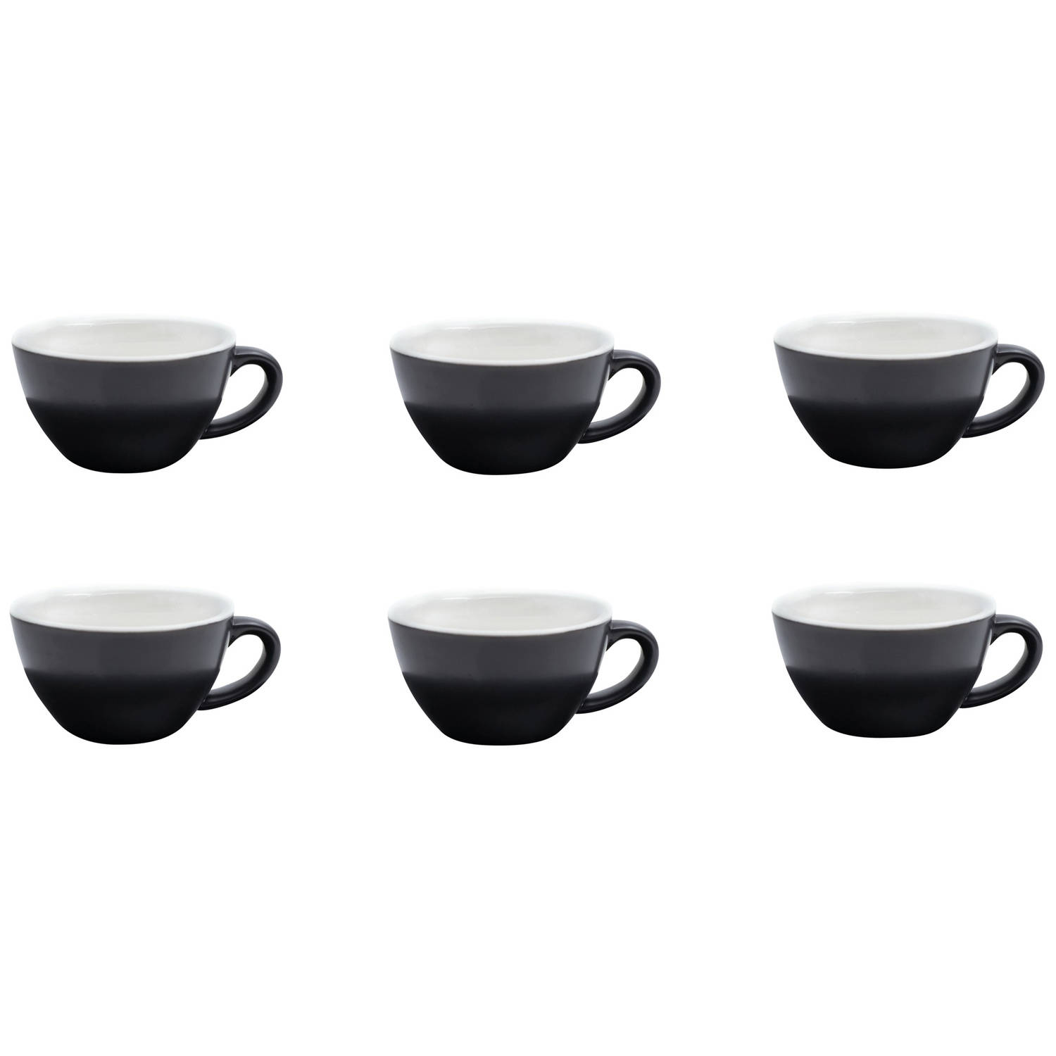 Barista Innovations Nero - Koffiekopje Regular - Set van 6 - 150ml - Mat Zwart