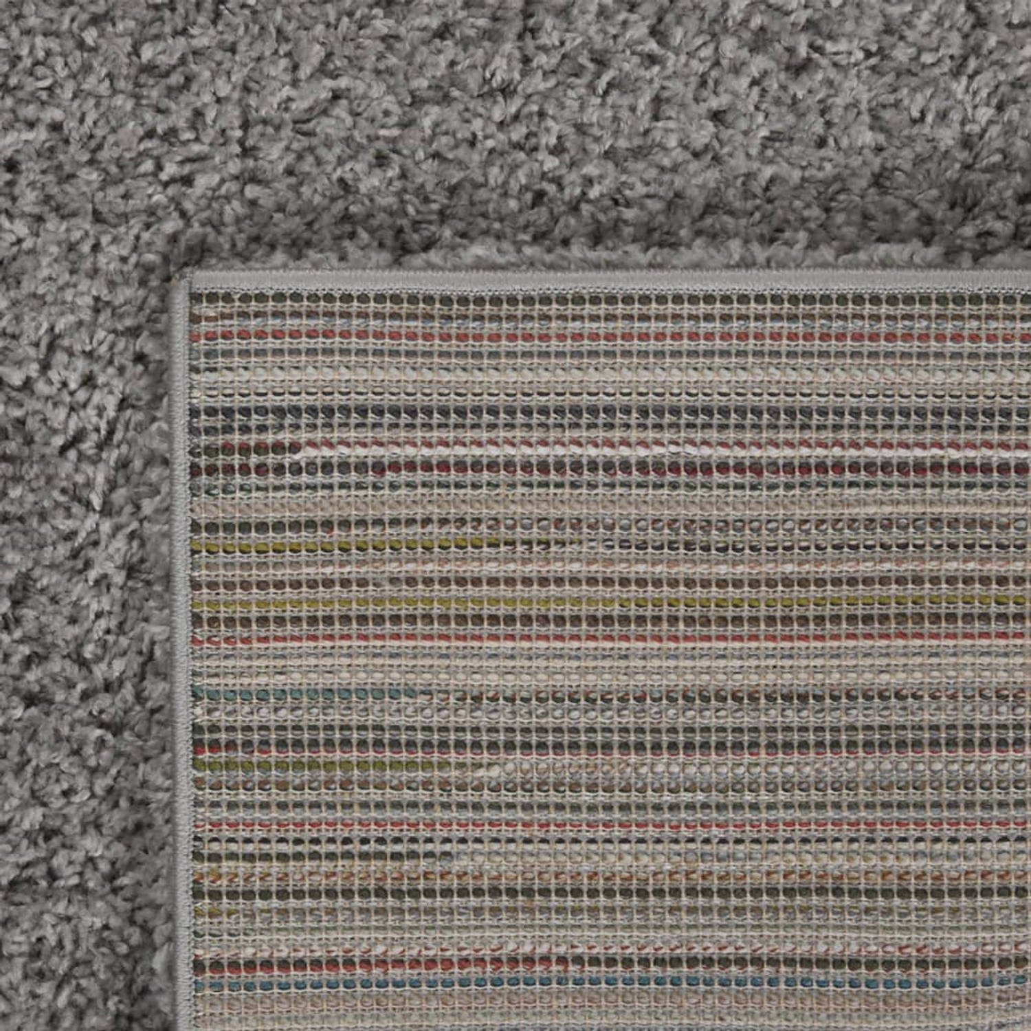 The Living Store Vloerkleed shaggy hoogpolig 140x200 cm grijs - Vloerkleed