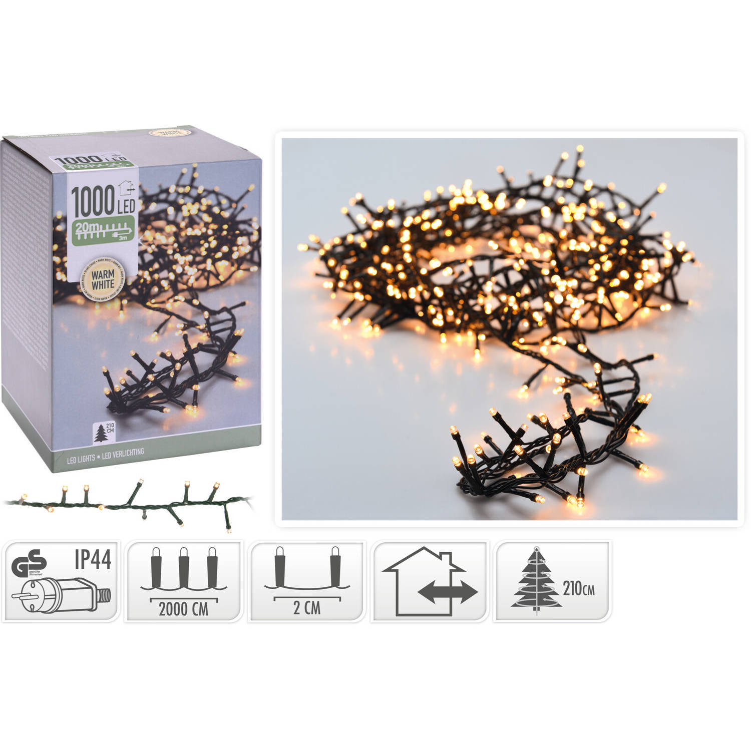 Snakelight 1000 LED – 20 meter – wit - microcluster | Blokker
