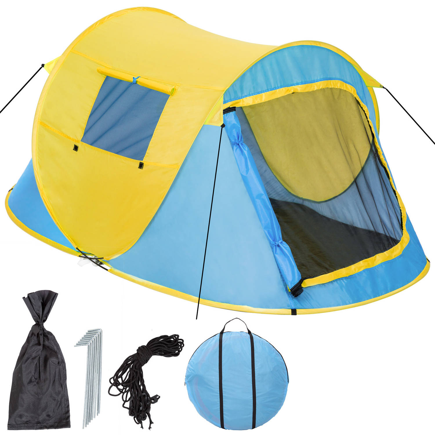 Pop Up Tent Waterkolom 1500 Mm/Cm² - Blauw - 2 Persoons