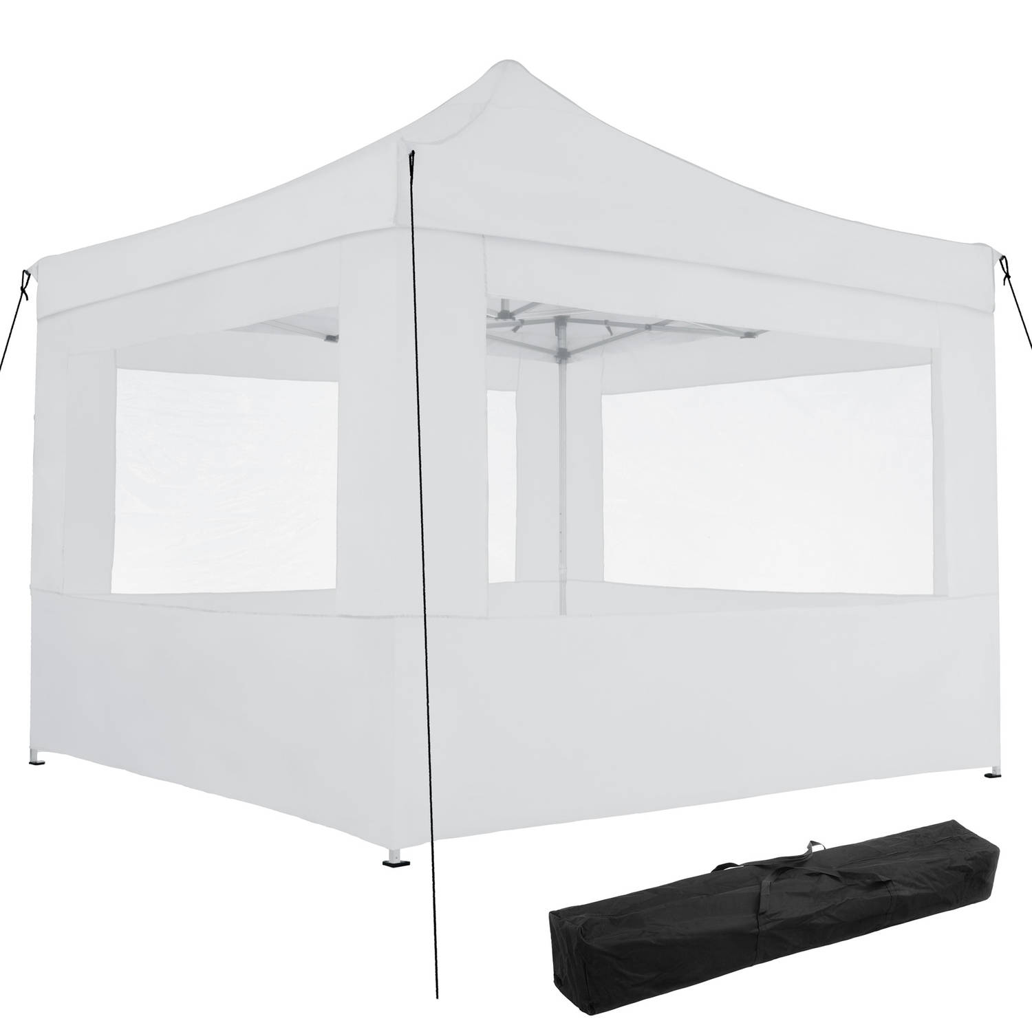 tectake - partytent 3x3 m. opvouwbaar - 4 wanden - wit 403153