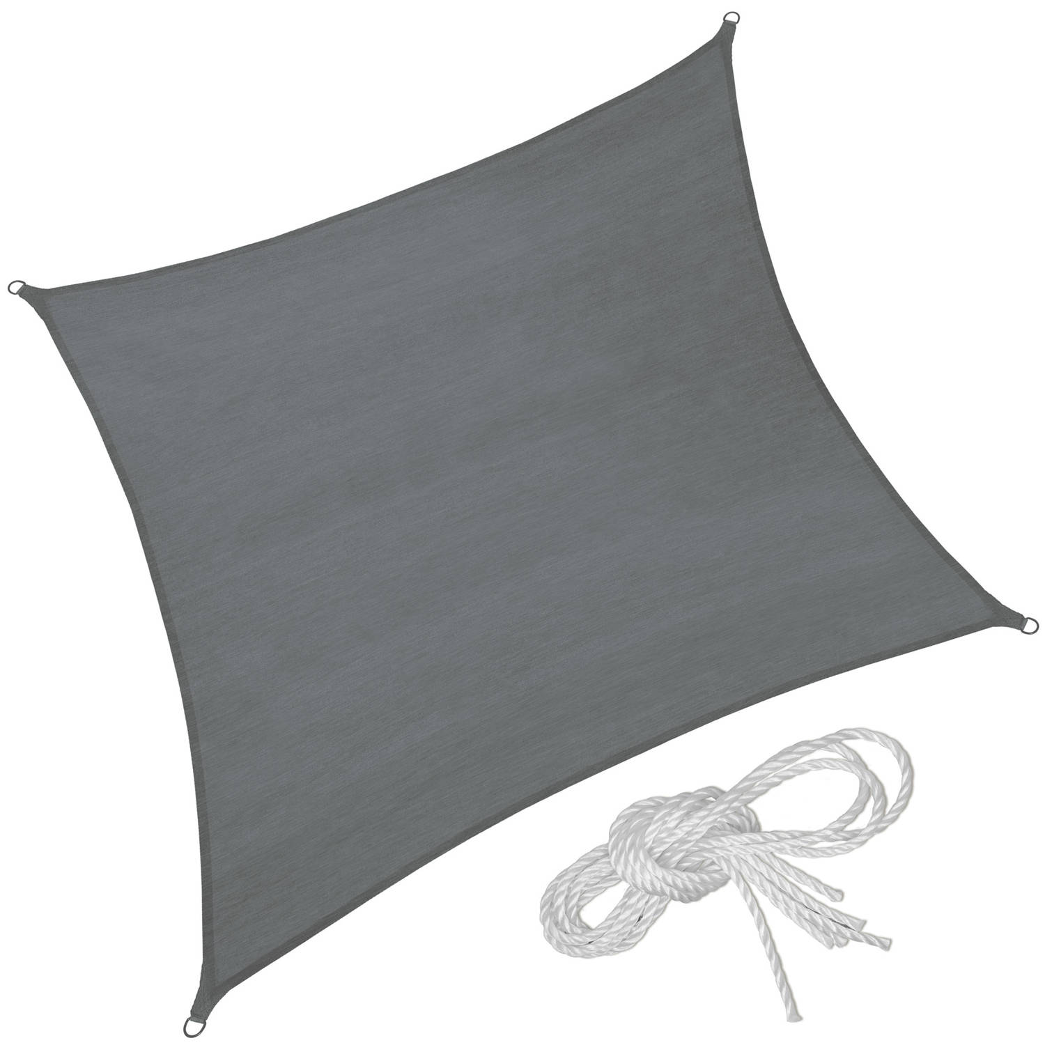 tectake - Vierkant zonneluifel van polyethyleen -grijs 540 x 540 cm - 403894