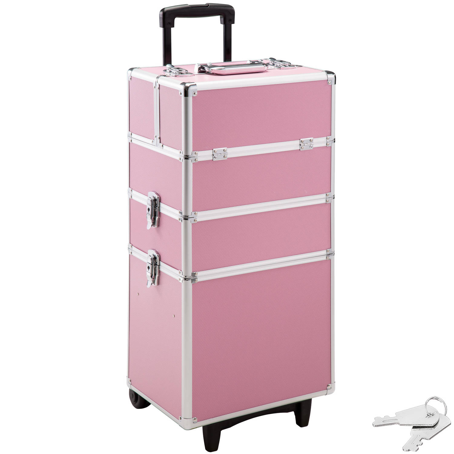 Tectake Cosmetica Koffer Met 3 Etages Roze Make-up Koffer