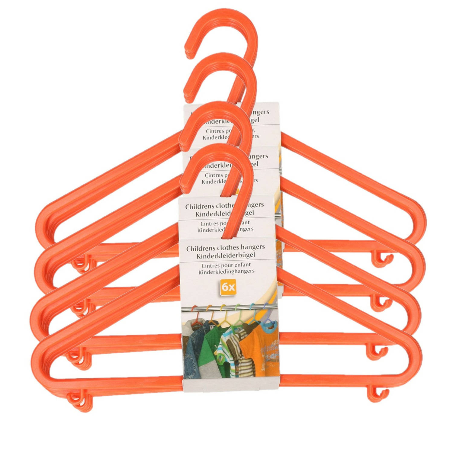 lijst Humaan metaal Plastic kinderkleding / baby kledinghangers oranje 24x stuks 17 x 28 cm -  Kledinghangers | Blokker