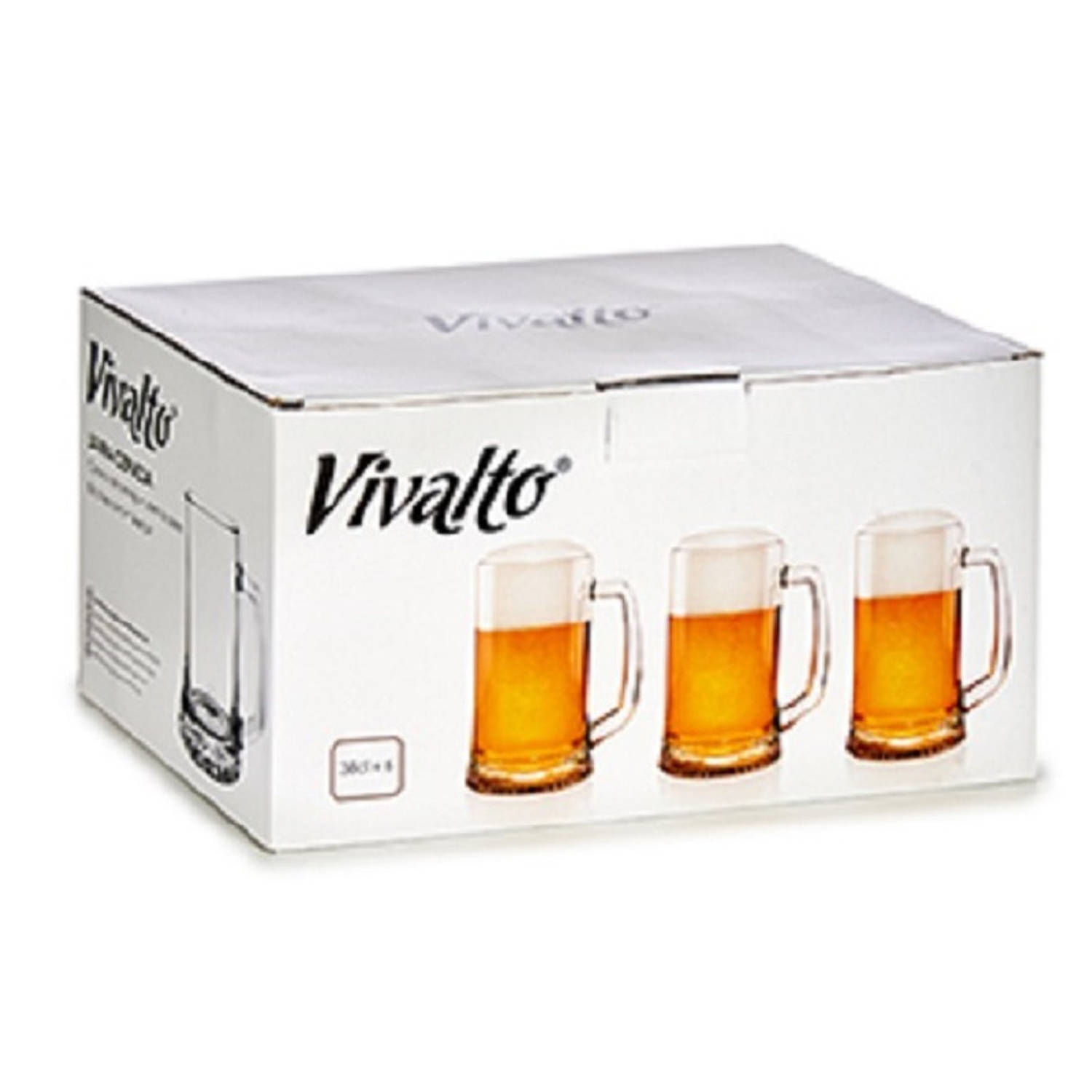 Set 6x stuks Vivalto Bierglazen/bierpullen van ML - Bierglazen | Blokker