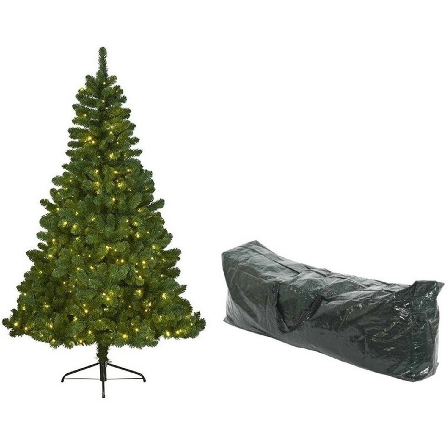 kerstboom Imperial Pine cm met lichtjes en opbergzak - Kunstkerstboom | Blokker