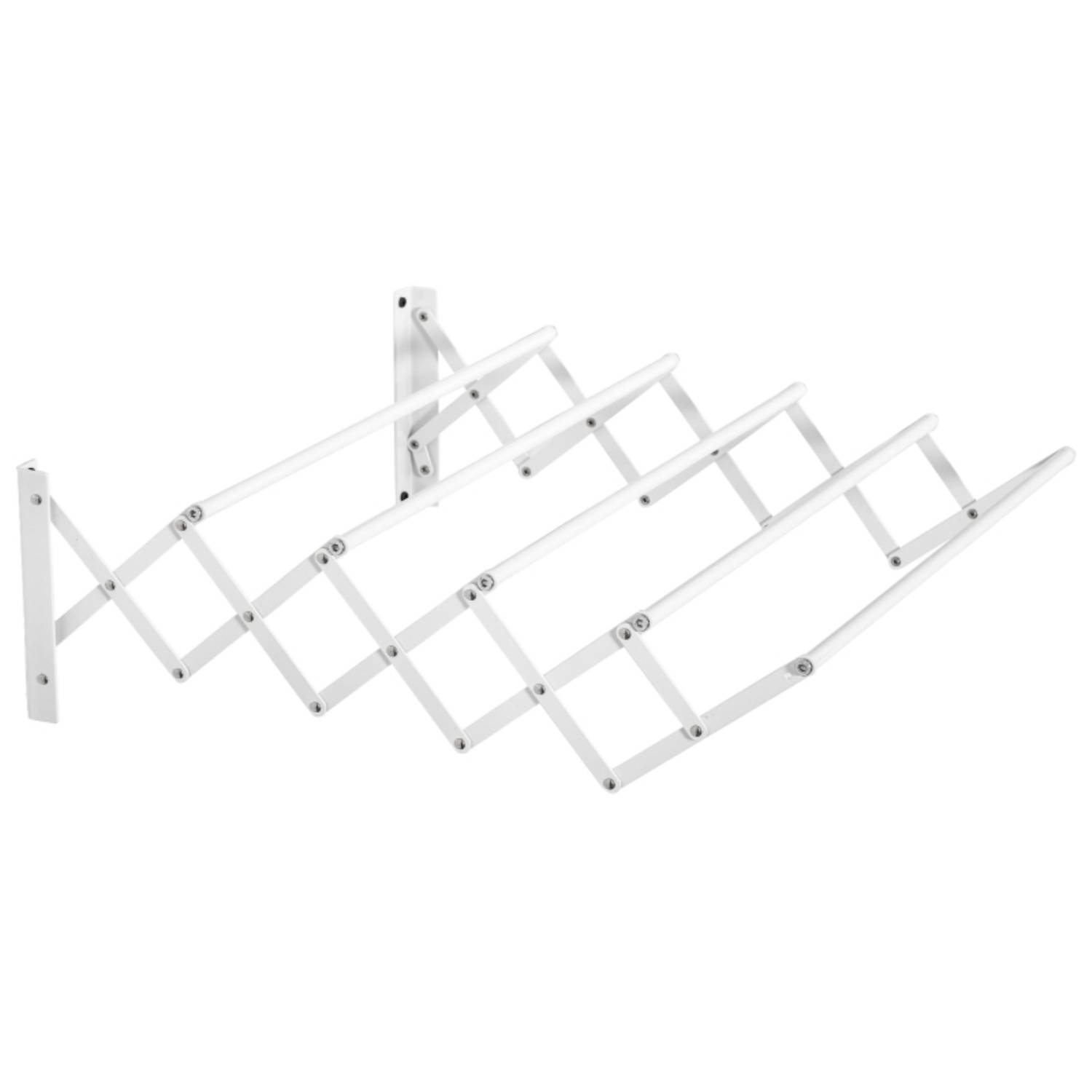 Wanddroogrek - inklapbaar - Droogrek - Uittrekbaar - Wit 63,5 x 60 x 20 cm | Blokker