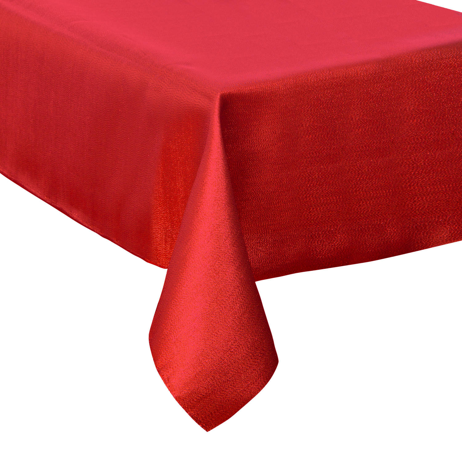 Tafelkleed-tafellaken Rood Sparkling Effect Van Polyester Formaat 140 X 240 Cm Tafellakens