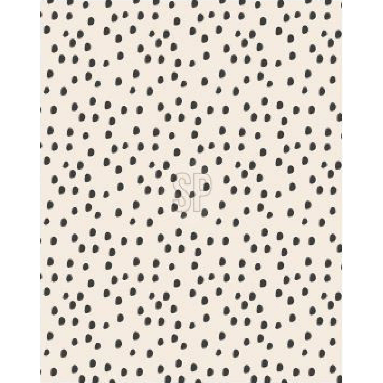 Polyester Fleece Deken-dekentje-plaid 130 X 170 Cm Beige Met Zwarte Stippen Plaids