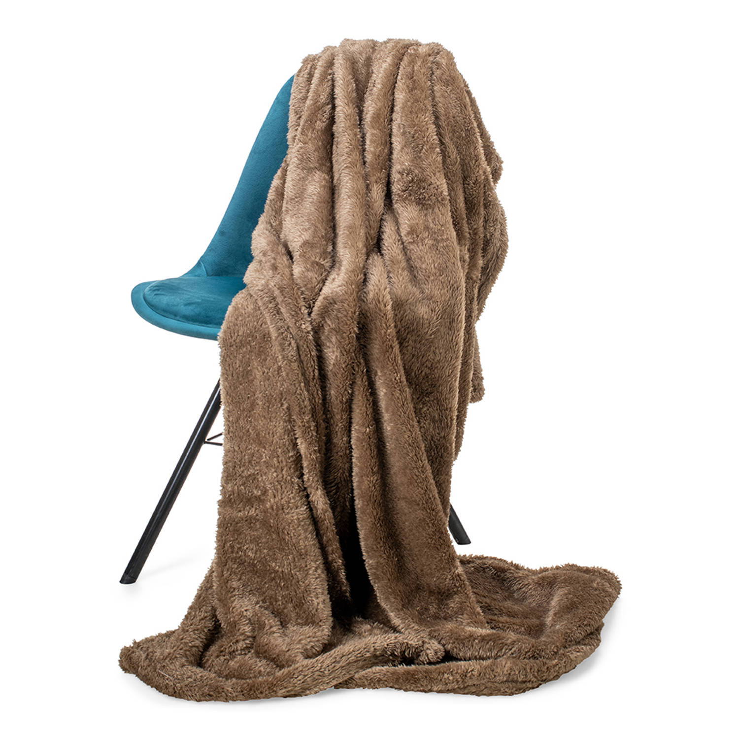 rol Geduld cap Wicotex-Plaid-deken-fleece plaid Fluff bruin 150x200cm-Zacht en warme  Fleece deken. | Blokker