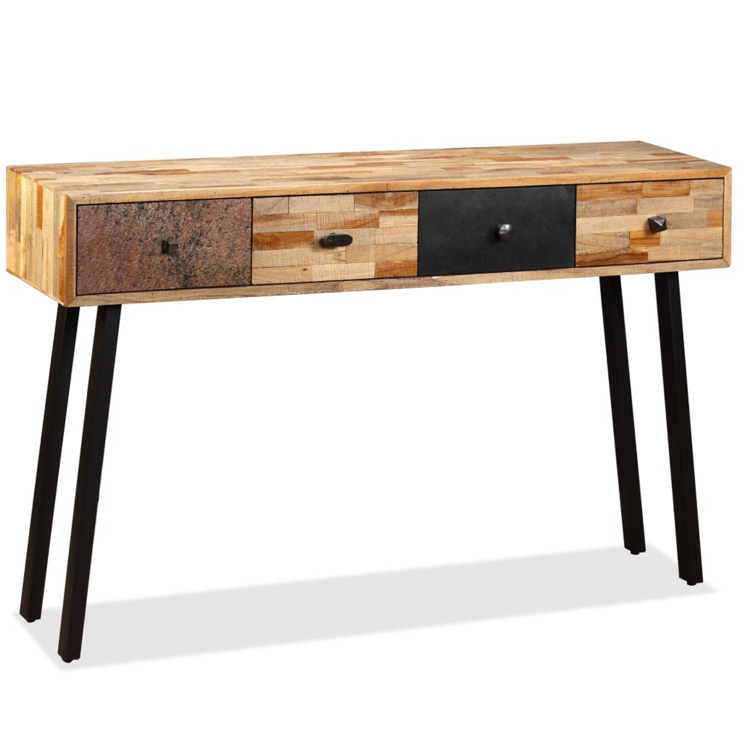 The Living Store Wandtafel 120x30x76 cm massief gerecycled teakhout - Tafel