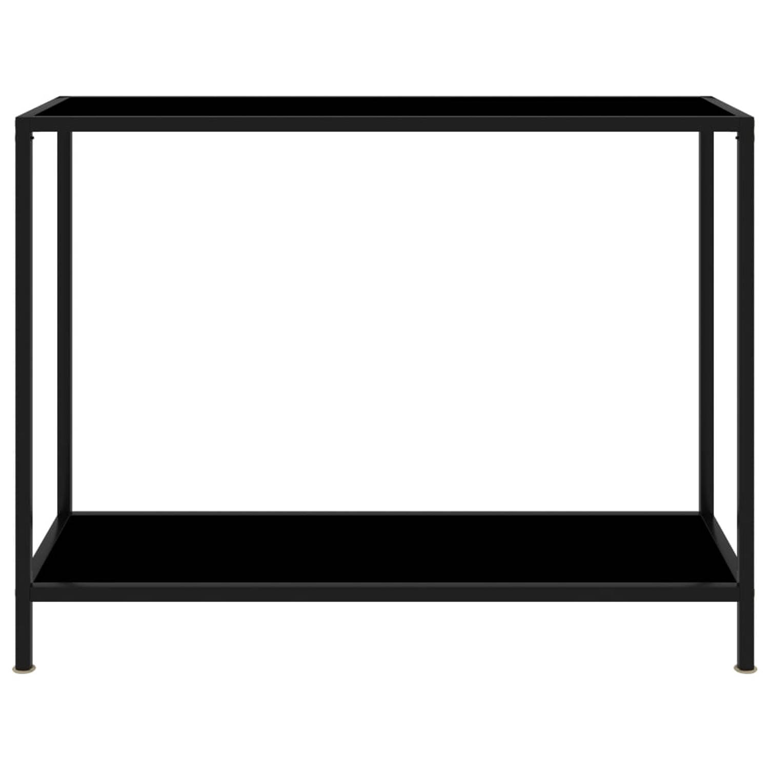 The Living Store Wandtafel 100x35x75 cm gehard glas zwart - Tafel