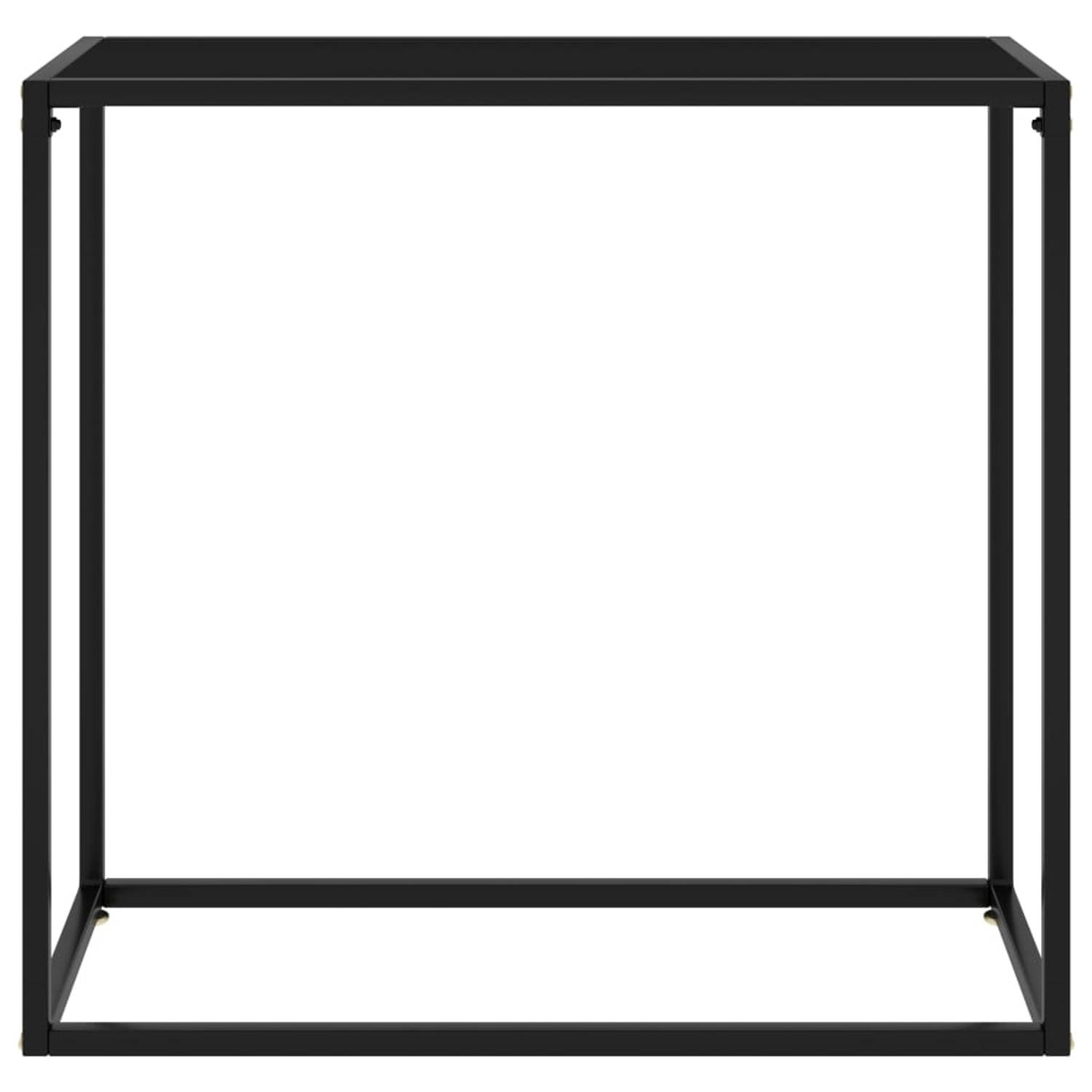 The Living Store Wandtafel 80x35x75 cm gehard glas zwart - Tafel