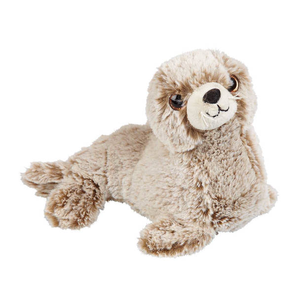 Verjaardag cadeau Zeehond pup 23 cm met XL Happy Birthday wenskaart - Knuffeldier