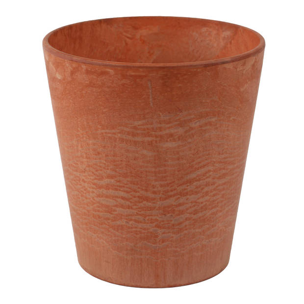 Plantenpot/bloempot in een natuursteen look Dia 22 cm en Hoogte 20 cm light terra cotta - Plantenpotten