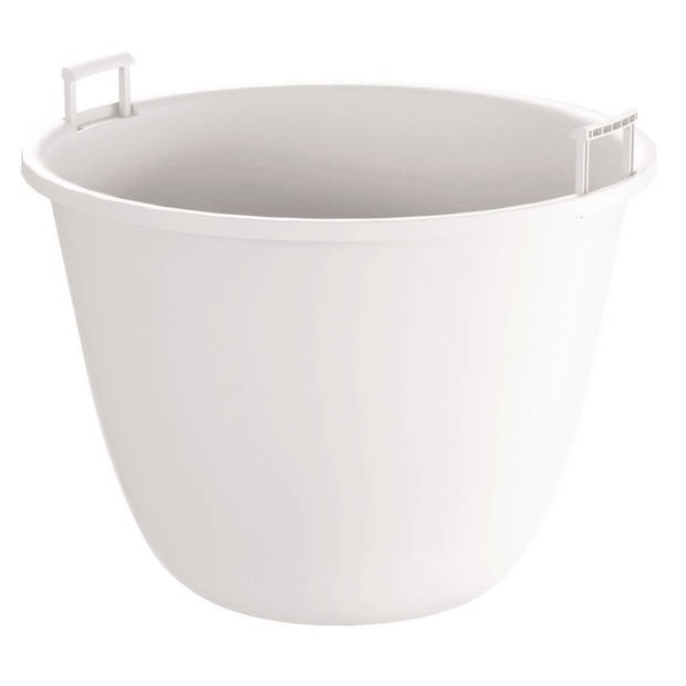 Prosperplast Plantenpot Splofy - parel wit - kunststof - D13 x H11 cm - Plantenpotten