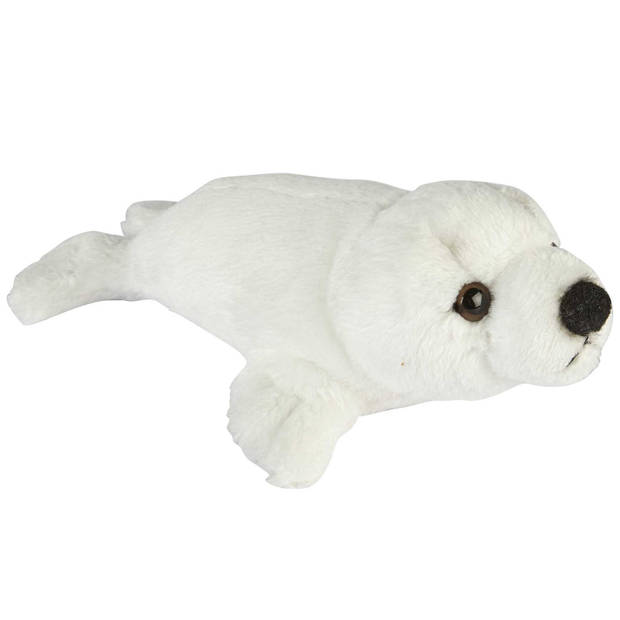 Pluche knuffel dieren Witte zeehond pup van 15 cm - Knuffel zeedieren