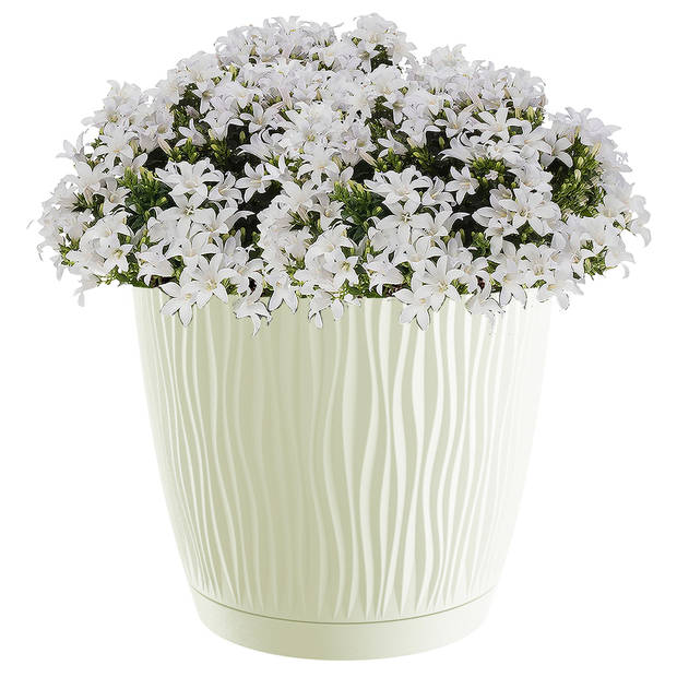 Prosperplast Plantenpot - kunststof - creme wit - D15 x H14 cm - Plantenpotten