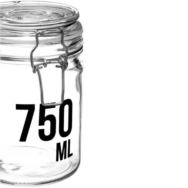 Inmaakpot/voorraadpot 0,75L glas met beugelsluiting - Voorraadpot