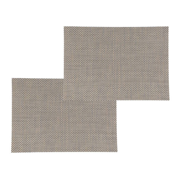 Set van 6x stuks placemats uni beige texaline 50 x 35 cm - Placemats