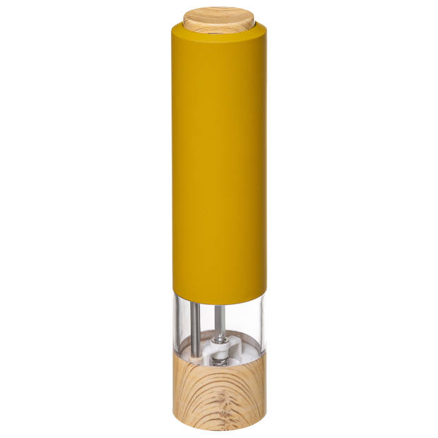Set van 2x stuks elektrische zout- en pepermolens kunststof oranje/paars 22 cm inclusief batterijen - Peper en zoutstel