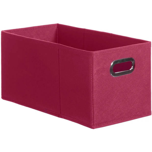 Set van 3x stuks opbergmanden/kastmanden 7/14/29 liter framboos roze van linnen 31 cm - Opbergkisten