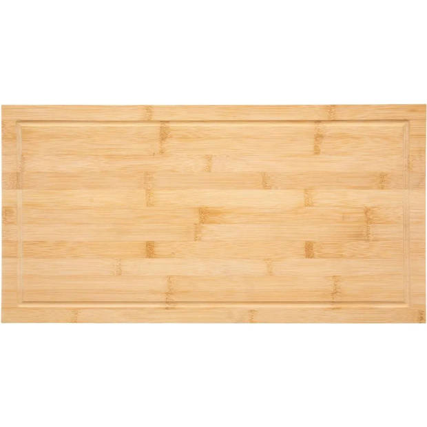 Grote snijplank/serveerplank op pootjes rechthoek 52 x 28 cm van bamboe hout - Snijplanken