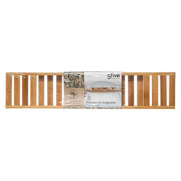 5five Badplank - bamboe hout - 15 x 70 x 5 cm - badrekje - Badplanken