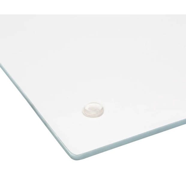 2x Stuks snijplank rechthoek wit met marmer print 40 x 30 cm van glas - Snijplanken
