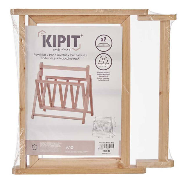 Lectuurbak/rek voor naast bank/stoel van hout 36,5 x 30 x 37,5 cm - Opbergmanden