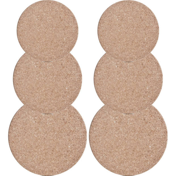 Set van 6x pannenonderzetters kurk rond 20/23/26 cm - Panonderzetters