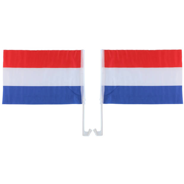 Nederland/Holland autovlaggen setje van 2 stuks 30 x 45 cm - Feestdecoratievoorwerp