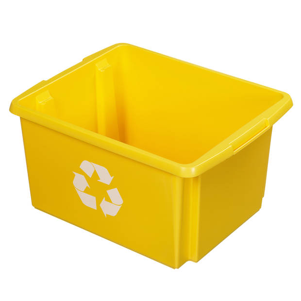 Sunware Opslagbox - 2 stuks - kunststof 32 liter geel 45 x 36 x 24 cm - Opbergbox