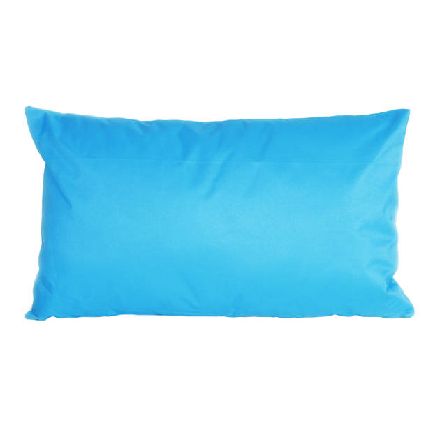 2x stuks buiten/woonkamer/slaapkamer kussens in het lichtblauw 30 x 50 cm - Sierkussens