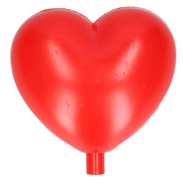 1x Plastic rode hartjes 9 cm decoratie/versiering - Feestdecoratievoorwerp