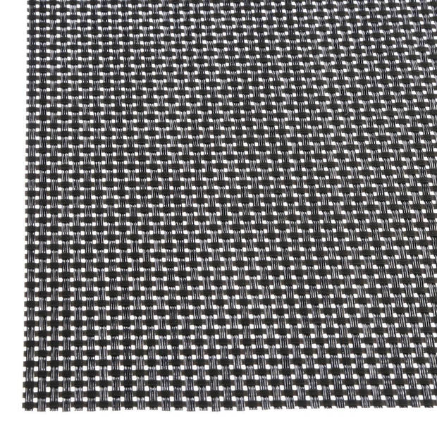 Set van 6x stuks placemats uni zwart texaline 50 x 35 cm - Placemats