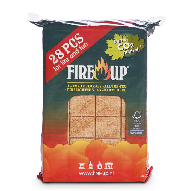 Fire-Up Barbecue aanmaakblokjes - 28x - reukloos - niet giftig - BBQ - Aanmaakblokjes