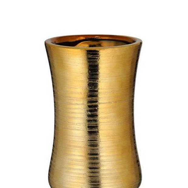 Bloemenvaas kelk goud van keramiek 24 cm - Vazen
