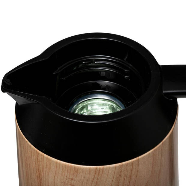 Koffie/thee thermoskan/isoleerkan 1 liter houtlook - Thermoskannen