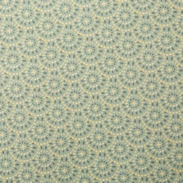 Tafelkleed rechthoekig 240 x 140 cm salie groen met print polyester - Tafellakens