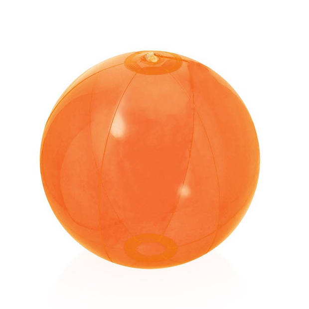2x stuks opblaasbare strandballen Beach fun plastic oranje 28 cm - Strandballen