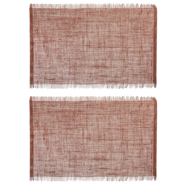 Set van 4x stuks placemats uni terra bruin jute 45 x 30 cm - Placemats