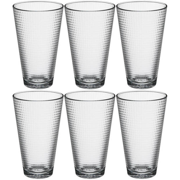 Set van 6x stuks water/sap glazen Benit 340 ml van glas - Drinkglazen