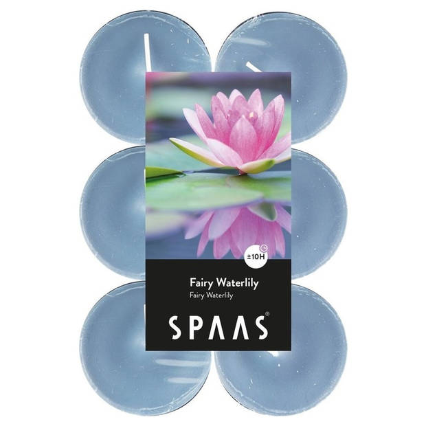 Candles by Spaas geurkaarsen - 24x stuks in 2 geuren Jasmin en Waterlilly flowers - geurkaarsen