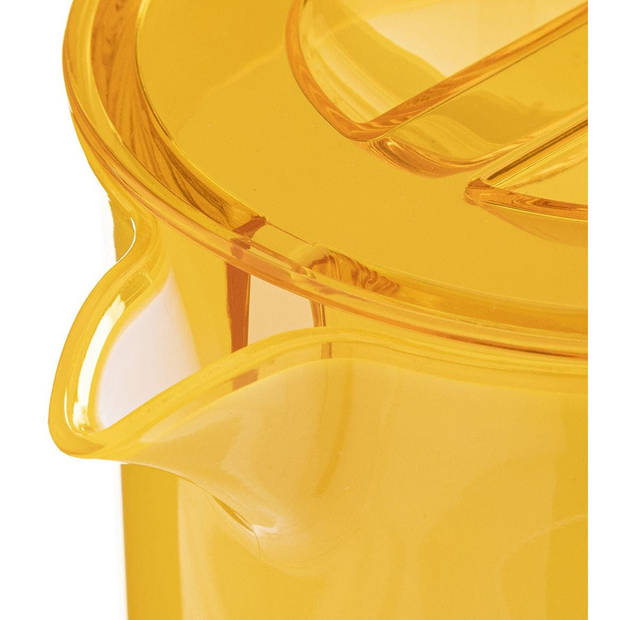 Sapkan/schenkkan karaf met deksel 1950 ml geel - Schenkkannen