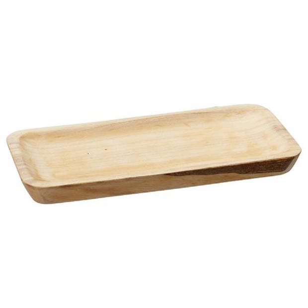 Set van 2x stuks rechthoekig kaarsenbord/kaarsenplateau hout 35 x 3 x 17 cm - Kaarsenplateaus