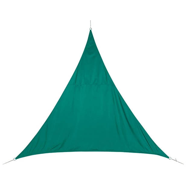 Schaduwdoek/zonnescherm Curacao driehoek mint groen 5 x 5 x 5 meter met ophanghaken - Schaduwdoeken