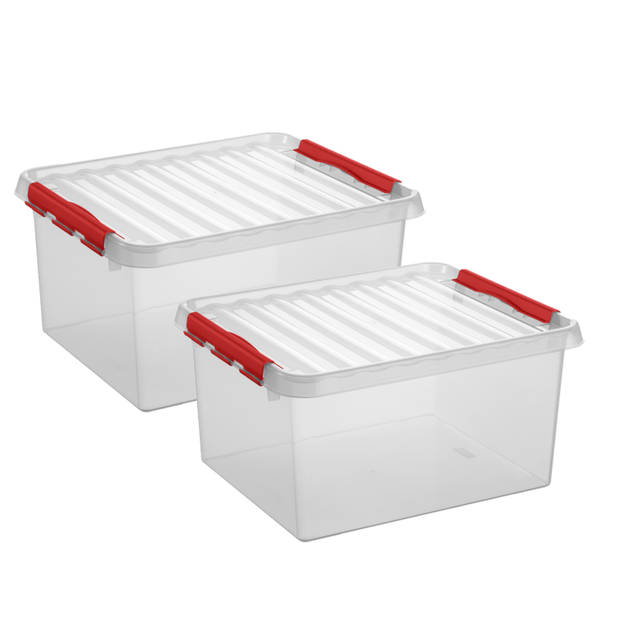 2x stuks opberg box/opbergdoos 36 liter 50 x 40 x 26 cm kunststof - Opbergbox